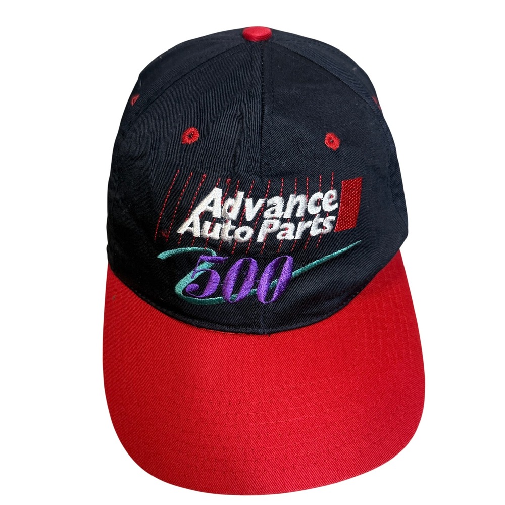 NASCAR Hat Men OSFM Black Red Advance Auto Parts 500 Martinsville Racing Cap